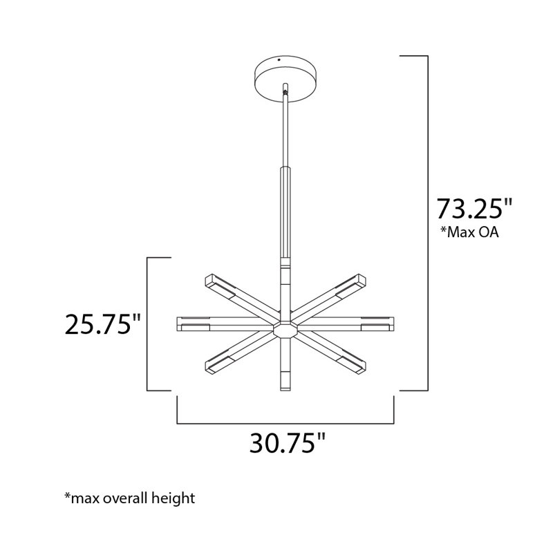 16 - Light Dimmable LED Sputnik Sphere Chandelier, Matte White