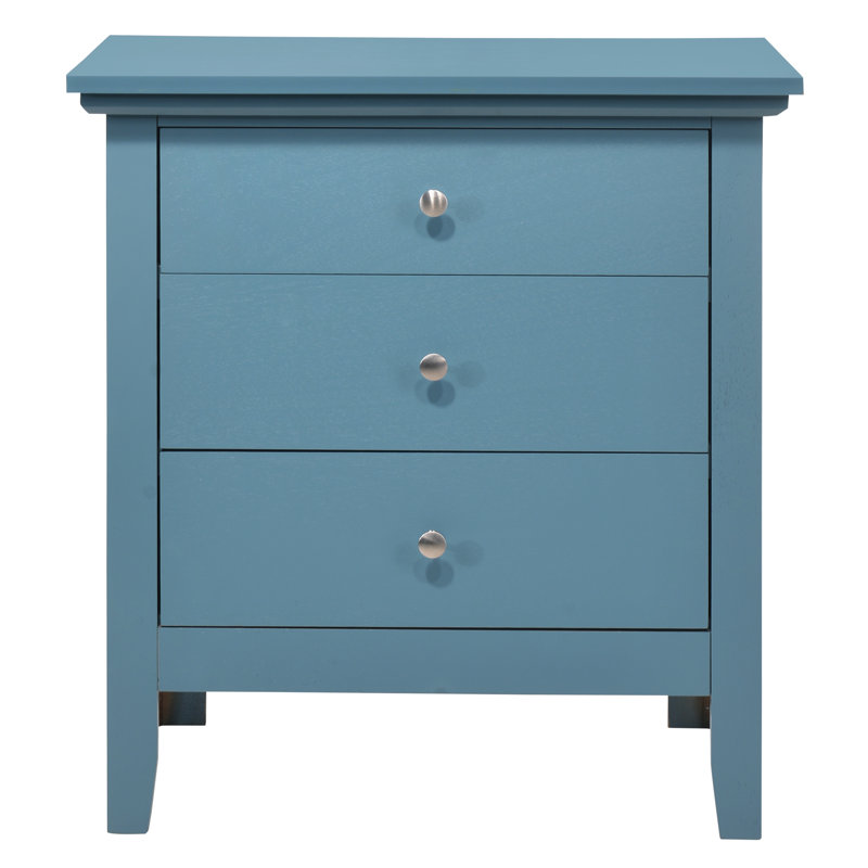  Hammond 3 - Drawer Nightstand , Blue