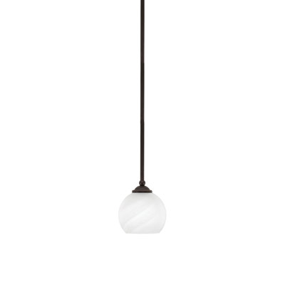 Mini-luminaire suspendu suspendu Zilo, fini granit foncé avec verre de 5,75 po