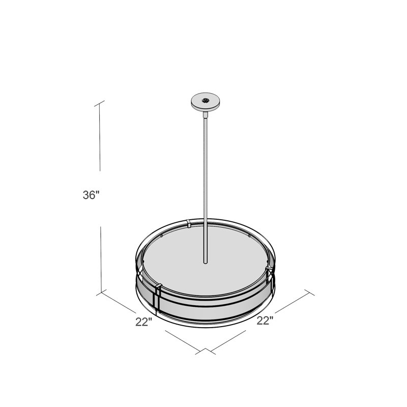 Luminaire suspendu tambour simple 4 lumières Bashir