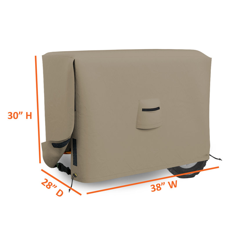 Heavy Duty Waterproof Generator Cover, All Weather Protection Universal Portable Generator Cover, Beige