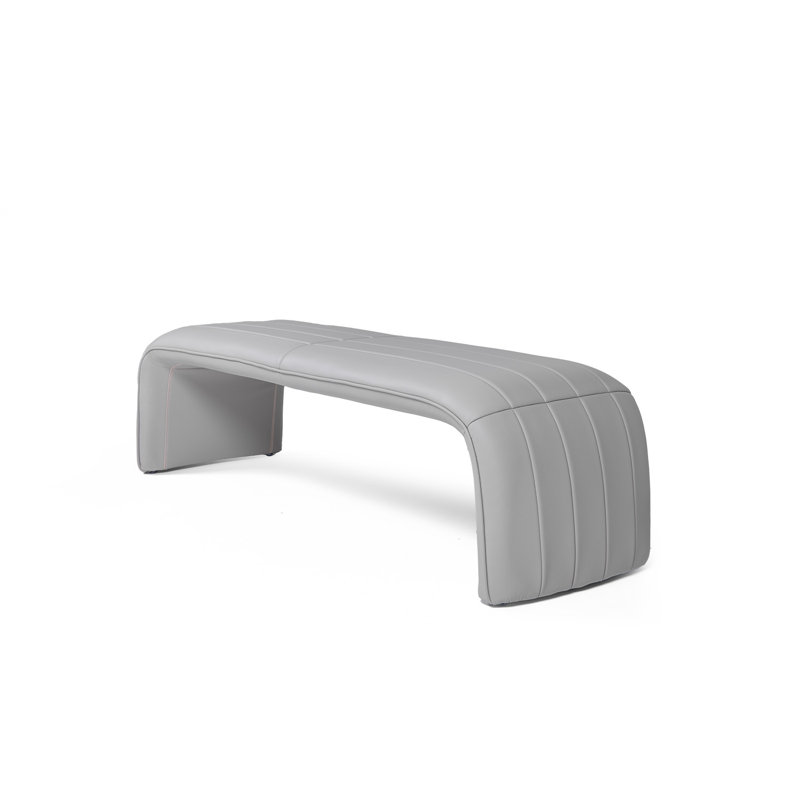 Infinity Modern Upholstered Bench, Gray
