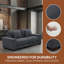 Conception durable et durable du canapé en velours côtelé gris foncé