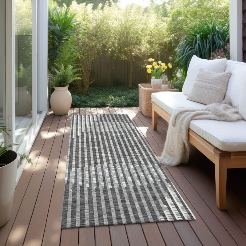 Gris anthracite lavable à la machine intérieur / extérieur ACN10010, Tapis de couloir 2 pi 3 po x 7 pi 6 po