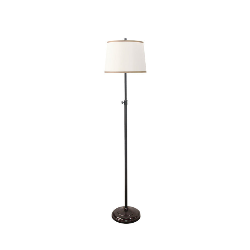Lampe sur pied 62 po Encanto, Blanc cassé / jaune, Bronze frotté à l'huile