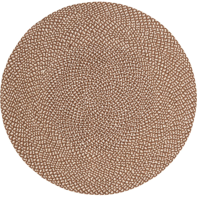 Tapis contemporain brun clair Natura, Rond 4 pi 1 po