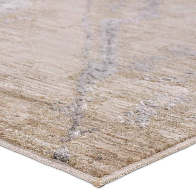 Tapis brun clair à motif abstrait Mollett, Rectangle 7 pi 6 po x 9 pi 6 po
