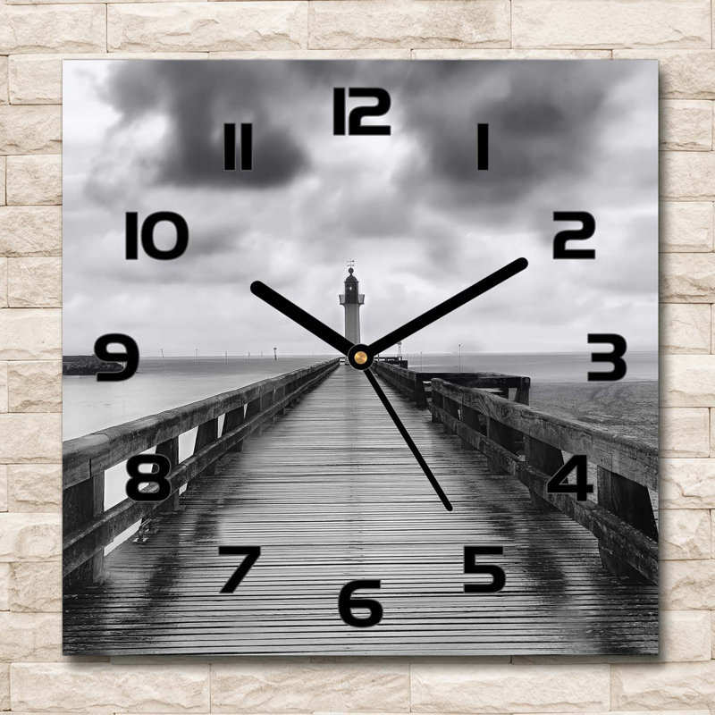 Hardan Glass Wall Clock, Black/Grey