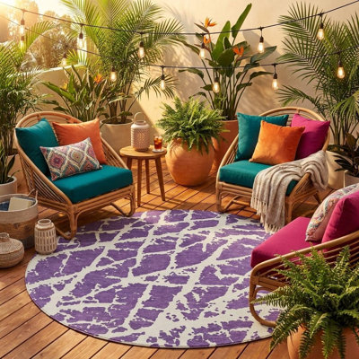 Tapis rond avec envers antidérapant HomeRoots