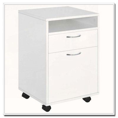 Mobile Storage Cabinet Organizer with Drawer and Cabinet Printer Stand with Castors