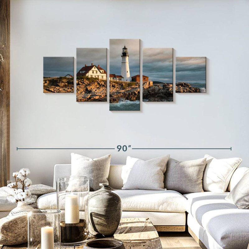 Le phare de Portland, dans le Maine, au lever du soleil – Aletra, H 30 po x l 68 po