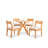5-piece Eucalyptus Wood Patio Dining Set With Cushioned Chair-257116709