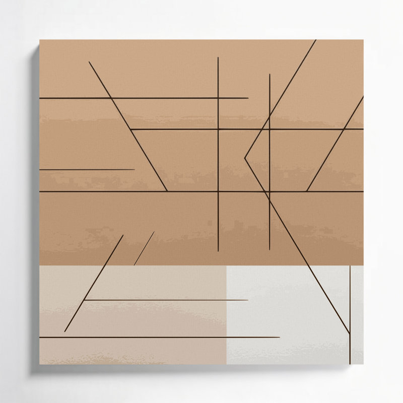 Minimalisme 30, art mural sur toile brune, H 12 po x l 12 po