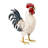 Metal Rooster With Light Feathers Garden Statue, 14in