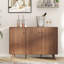 Buffet Oliver 46,65 "avec 3 portes et pieds en bois robustes pour le salon, la salle à manger, la cuisine, le couloir-1446581576