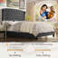 Upholstered Wingback Platform Bed, Bed Frame with Nailhead Trimmed Wingback and Button-Tufted-114285950-114374765