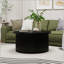 Table basse ronde avec grain de bois et rangement à couvercle rabattable pour les salons modernes-826168404
