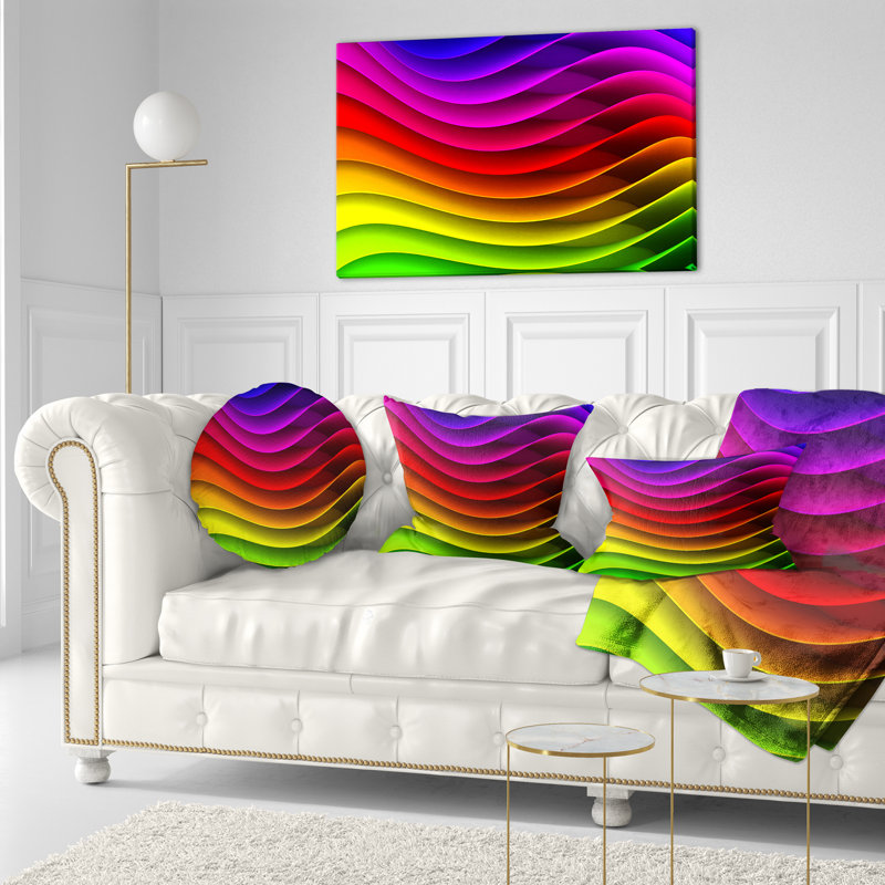 Motif de vagues arc-en-ciel - imprimé abstrait, 12 po x 20 po, Rectangulaire