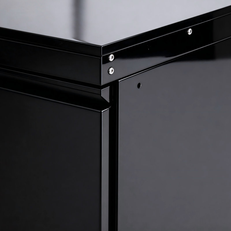 Casier de rangement noir à une porte pour les cuisines extérieures, 304 en acier inoxydable robuste, rangement adaptable Smart Smart, installation facile, scellé ventilé, conception américaine, 22 po de profondeur, 26 de largeur, 40 po