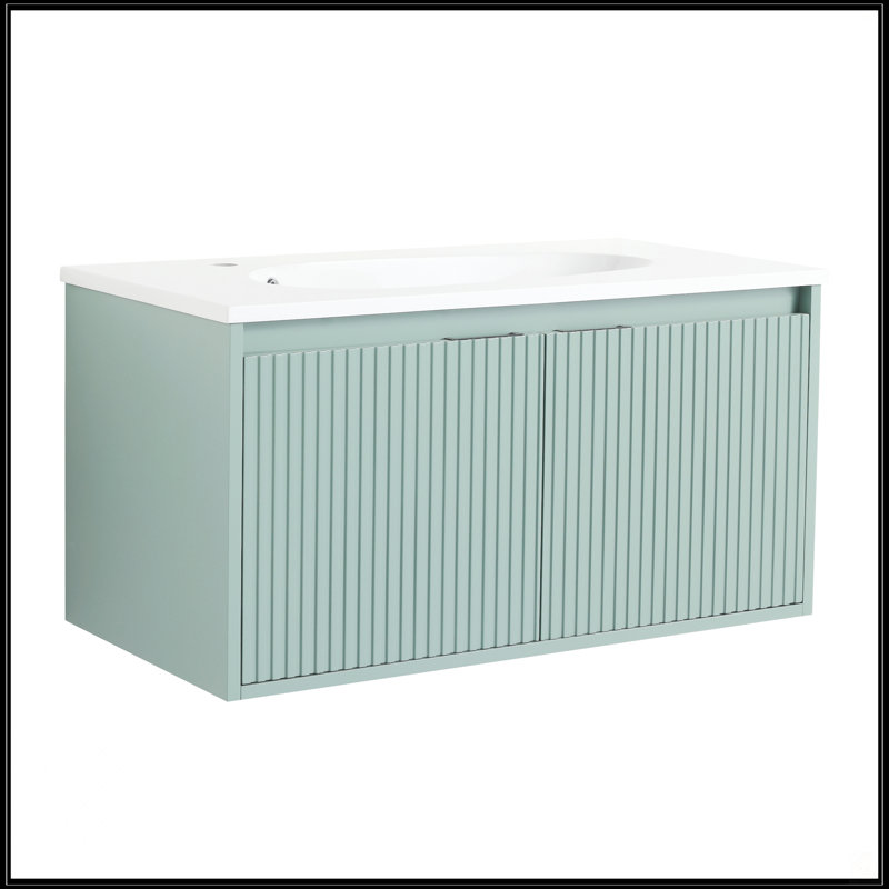 Meuble-lavabo flottant 36 po avec lavabo en résine, 36", Green