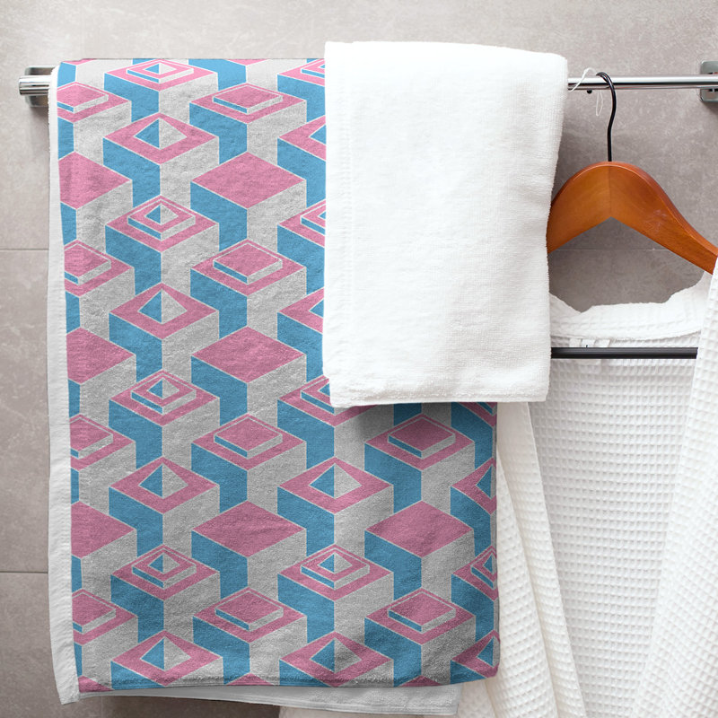 Jordao Bath Towel, Light Pink/Deep Sky Blue