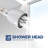 Shower Head Adjustable Spray Settings Chrome Plated Fixed Showerhead, 2.5" Face