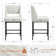 Jenie Upholstered 26.4'' Boucle/Linen Counter Stool with Metal Frame