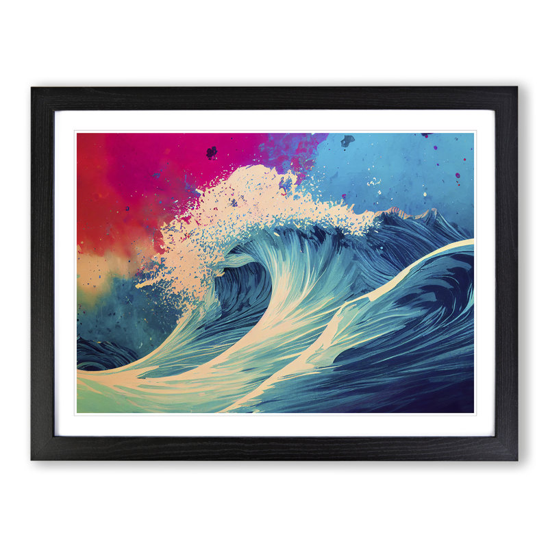 Paint Splash Ocean Wave Vol.2 Abstract, Black, 46cm H x 64cm W x 2cm D