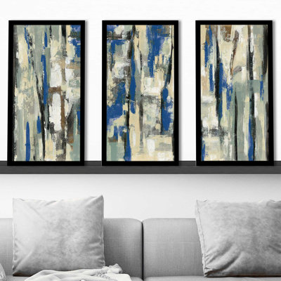 "Spring Stripes Blue", 3 pièces, reproduction sur acrylique