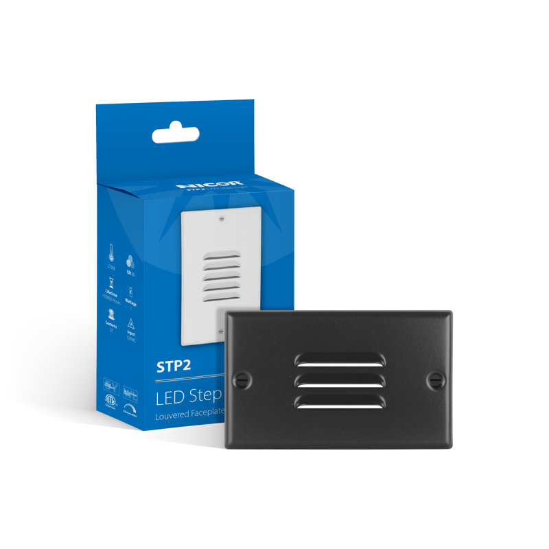 Integrated LED Step Light, Black