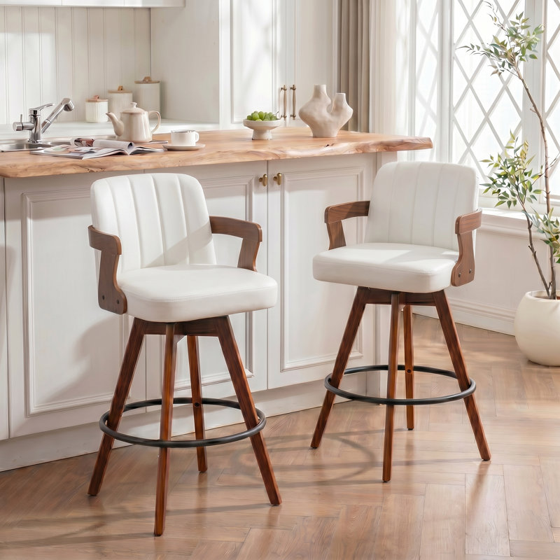 Tabouret de bar pivotant Jarissa, Blanc