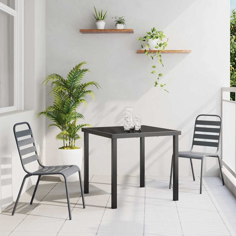 Patio Dining Set Table,, 3, 73 cm H x 80 cm W x 80 cm D, 2