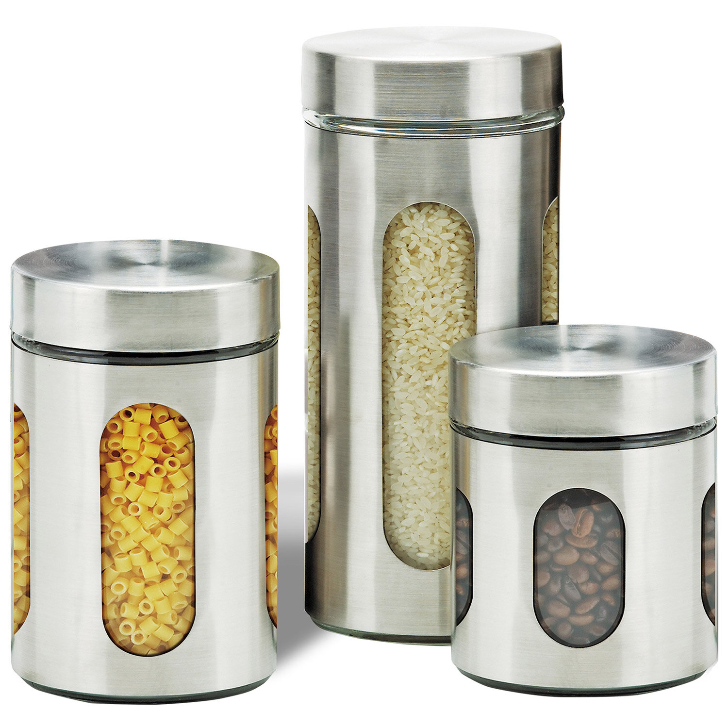 17 Stories Kitchen Canisters With Bamboo Lids, Airtight Metal