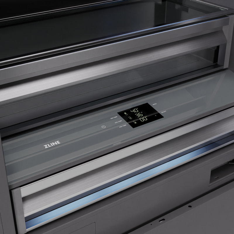 ZLINE 36 in. Panel Ready Built-In Bottom Freezer Refrigerator w/ Graphite Gray Interior