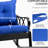 Blue Outdoor Rocking Seat. Cushioned Back And Aluminum Chair For Patio Yard. Fashionable . Metal Base Rocking. Furniture. 27.32"H Rocker - Frame & Comfortable Cushions Backyard