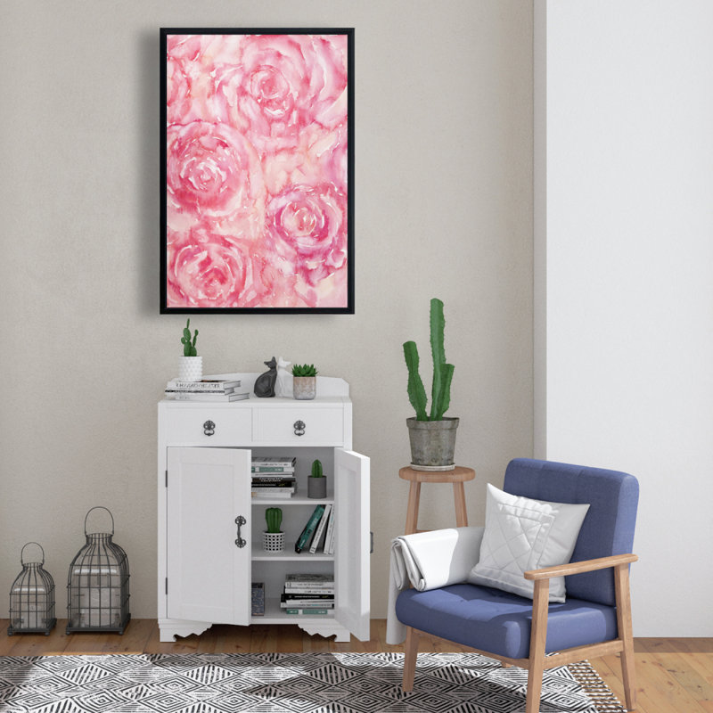 "Roses en aquarelle" sur toile