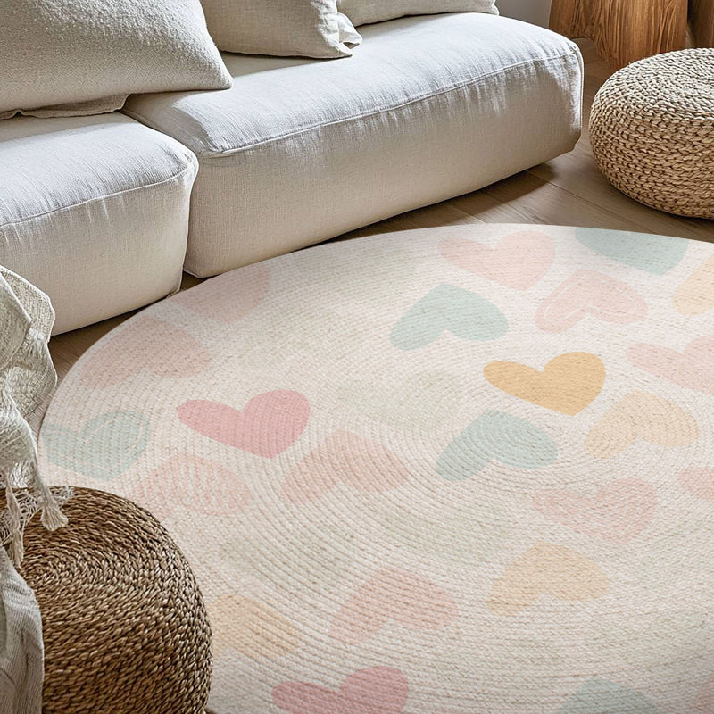 Tapis tressé Sweet Minimalist Love, Rond 5 pi