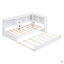 Lit de jour simple avec lit gigogne, armoires de rangement et ports USB