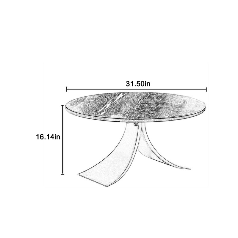 Table basse à hauteur parfaite avec bords arrondis, Bois jaune moyen