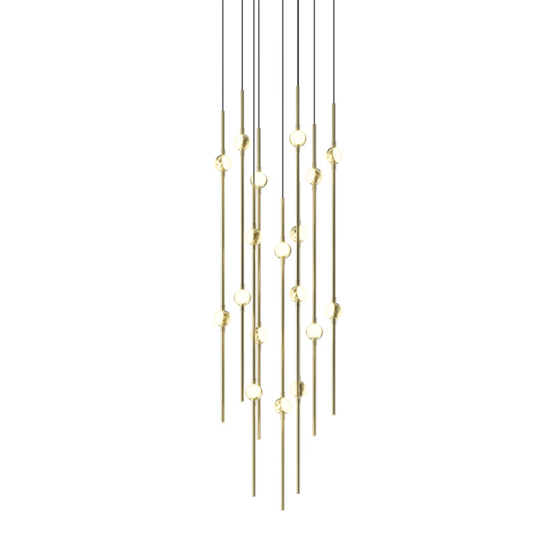 Constellation - Aries 12" Round LED Pendant - Satin Nickel Fixture - White Optical Acrylic Shade - 3000K - 120" Cable, 3000K