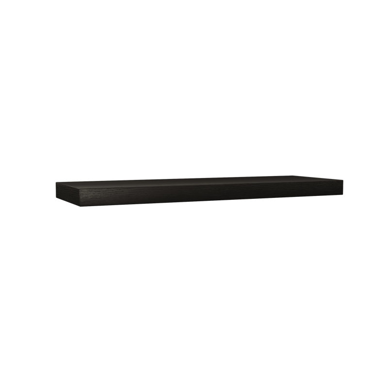 Rift White Oak Floating Shelf, Black Wood