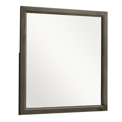 Swipe Wood Flat Wall Mirror