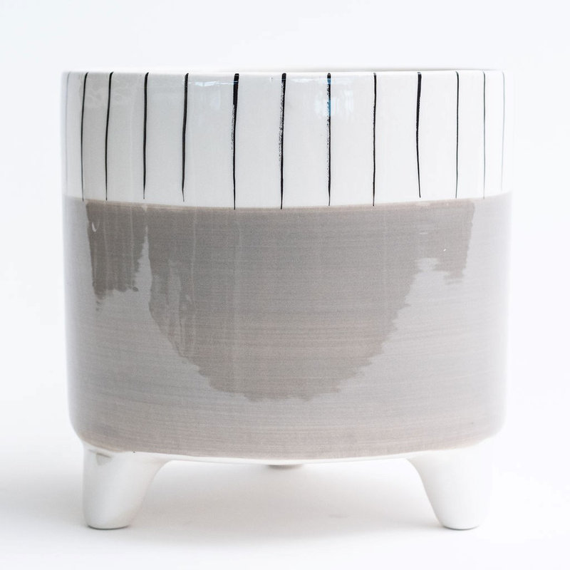 Lucette Ceramic Planter, 6.1" H x 6.7" W x 6.7" D, Gray
