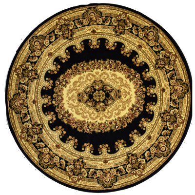 Gloucester Gilded Loom Oriental Black Area Rug