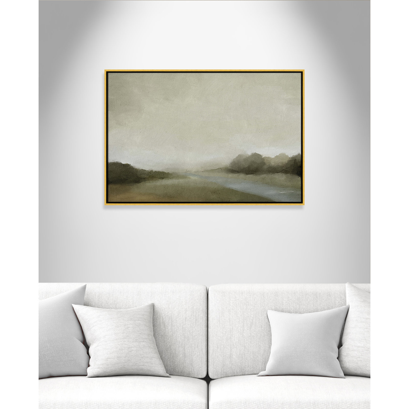 Vanora "Lovers Creek" Painting, 25.5" H x 37.5" W, Gold