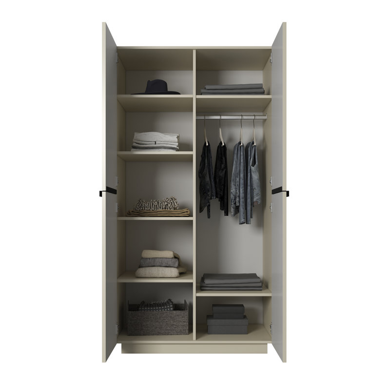 Alylah Manufactured Wood Wardrobe, Cashmere/Matte Black