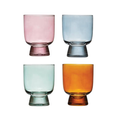 Colored Glass Tumblers, Set of 4