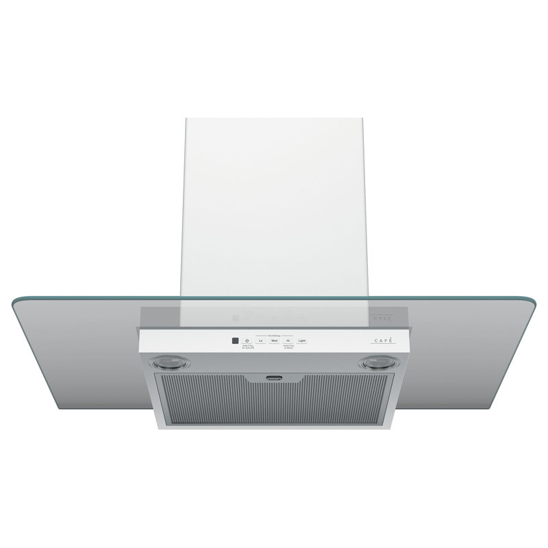Café 350 CFM Convertible Wall Mount Range Hood with Nightlight, Matte White/Brushed Stainless
