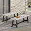 Ensemble de 2 bancs d'extérieur en bois Urso-851465379-851465376