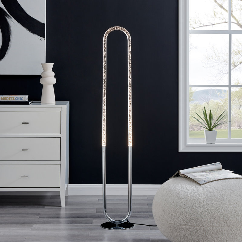 Lampe sur pied à DEL 55 po Frasca, Chrome